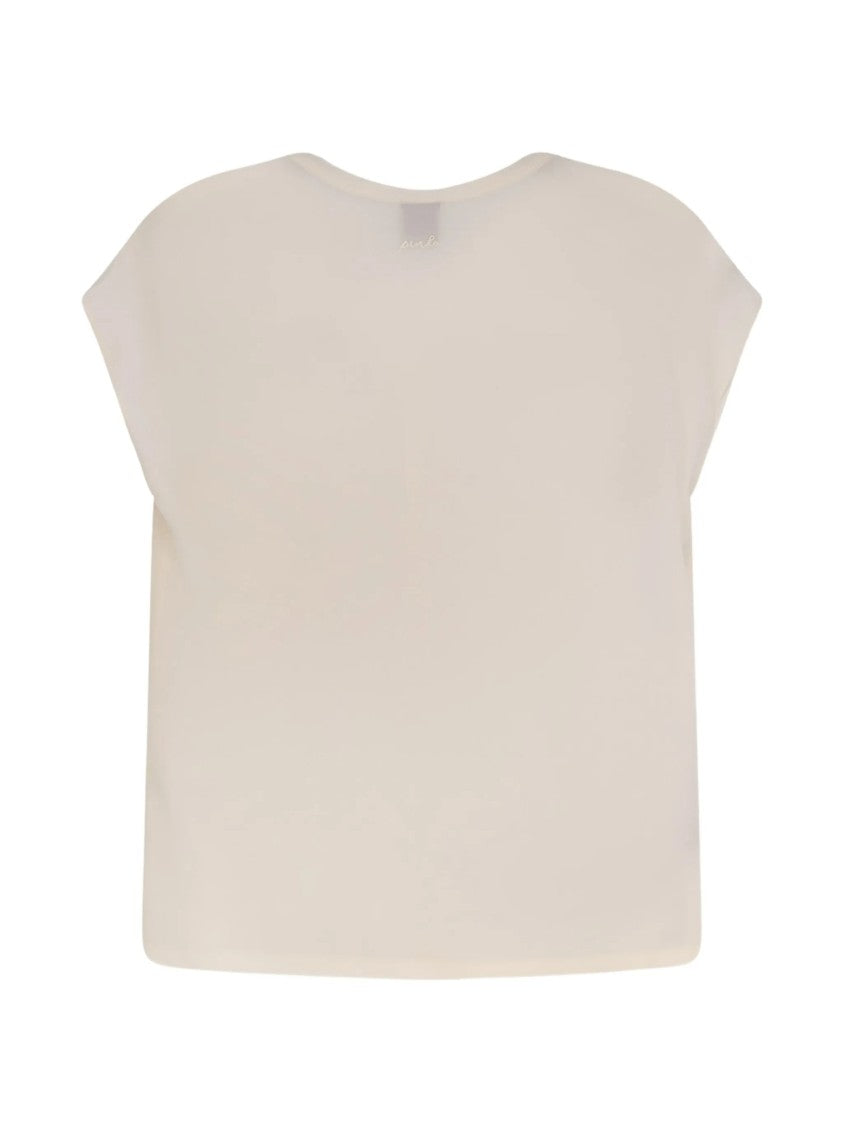 Pinko Blossom Boxy Short-Sleeved Fabric T-Shirt