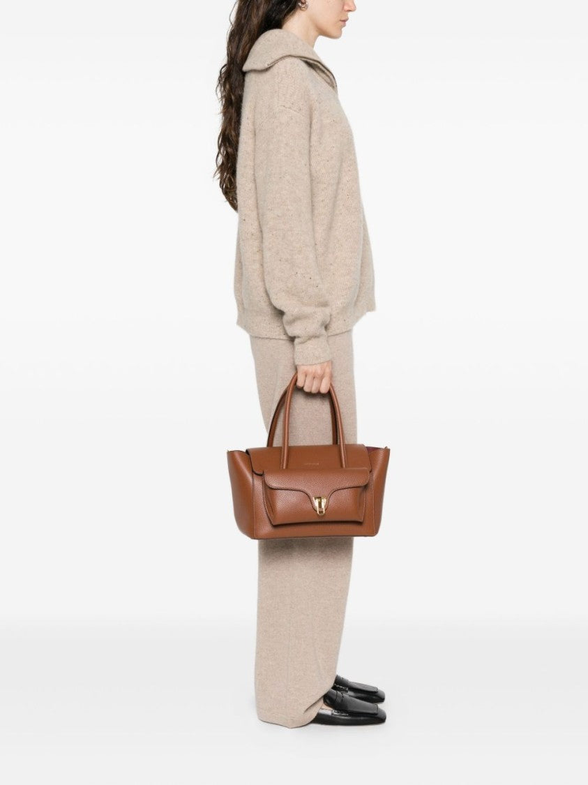 Coccinelle Structured Calfskin Shopper Bag With Gold-Tone Accents