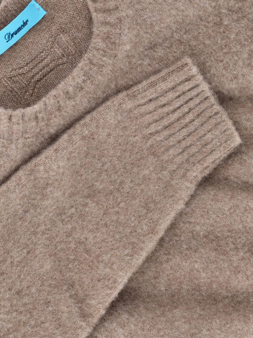 Drumohr Classic Crew Neck Wool Sweater With Ribbed Finishes