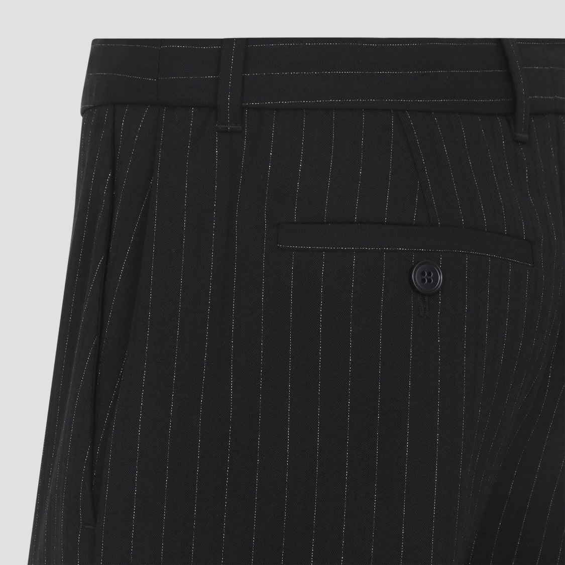 Alexander Mcqueen Tailored Black Trousers With Subtle Pinstripe