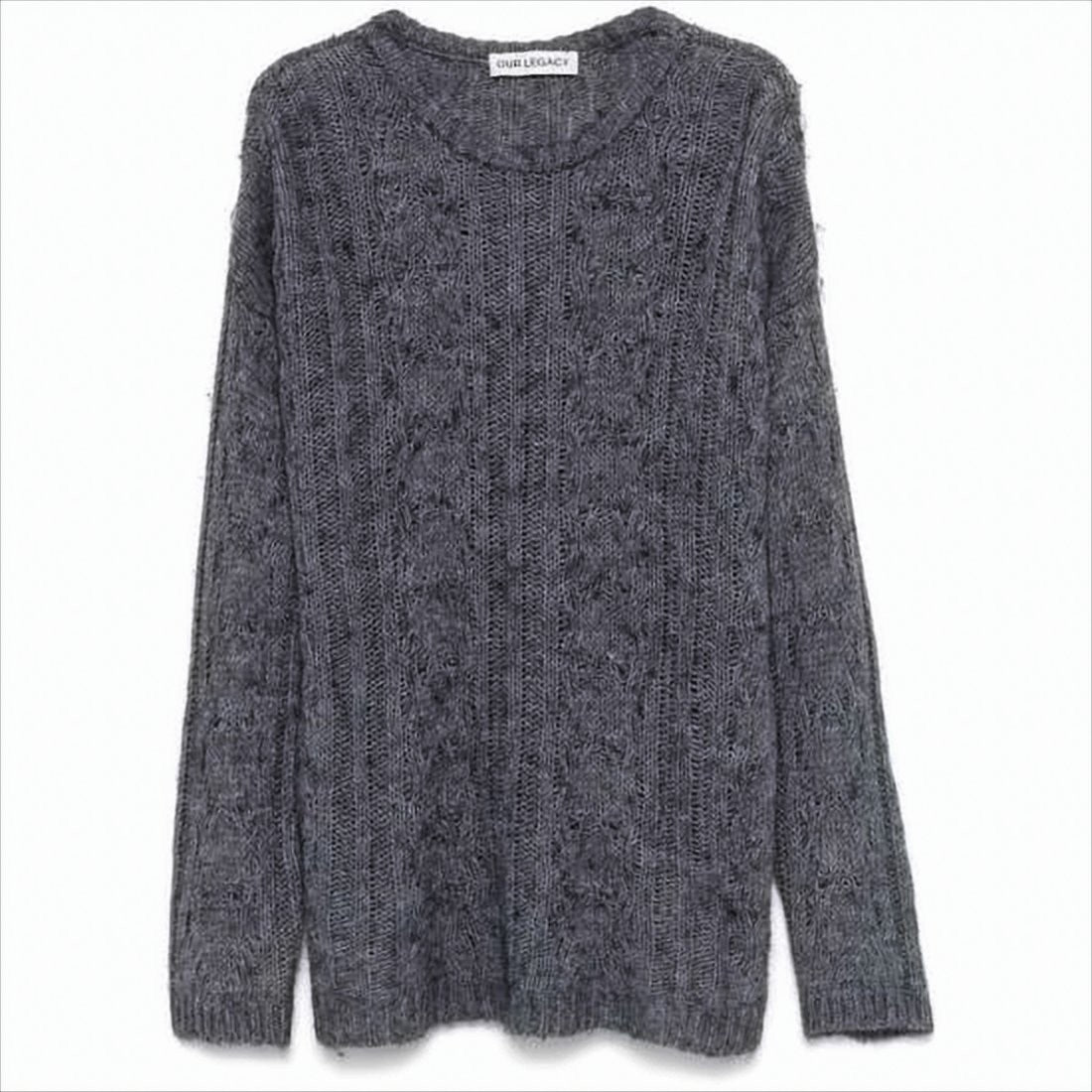 Our Legacy Textured Cable Knit Sweater With Relaxed Fit
