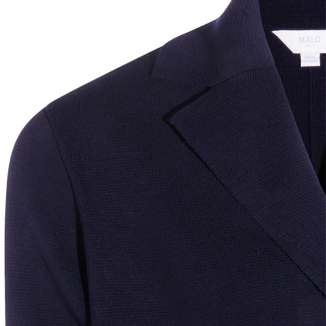 Malo Navy Cotton Blazer With Lapel Collar