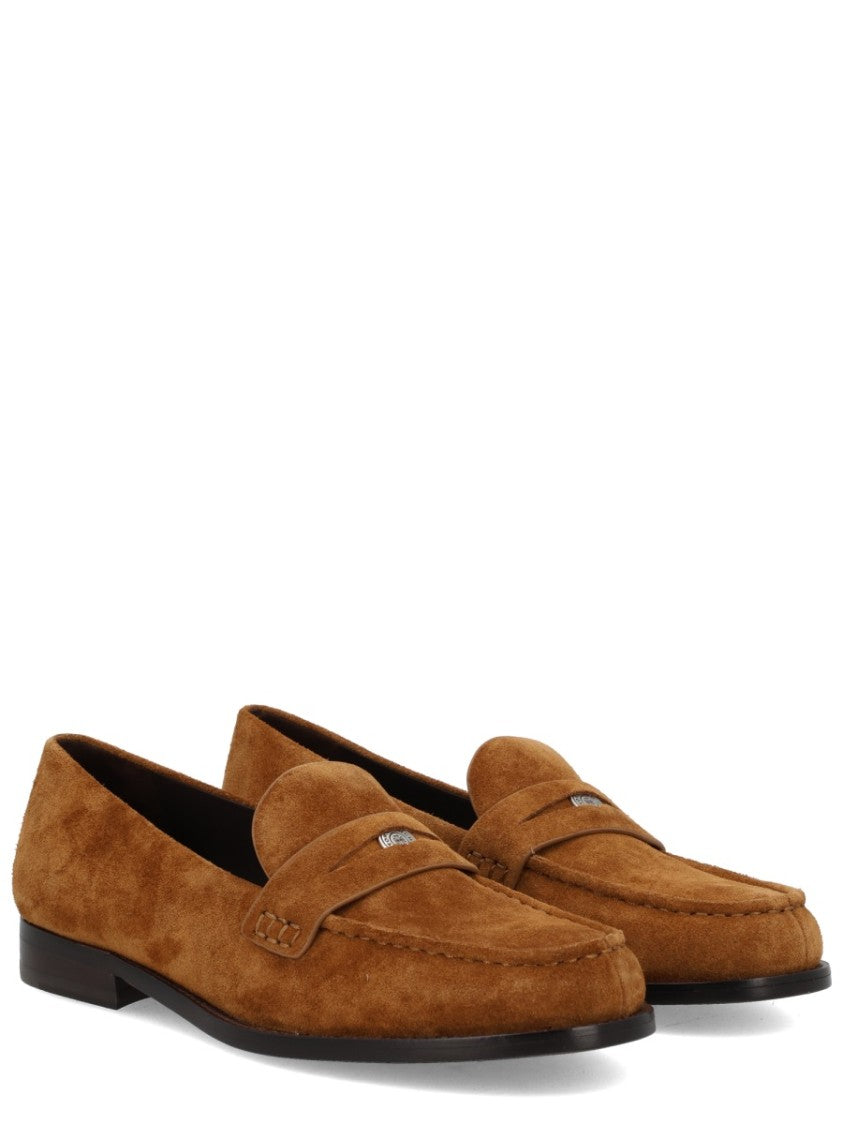Tory Burch Penny Soft Suede Rounded Toe Loafers