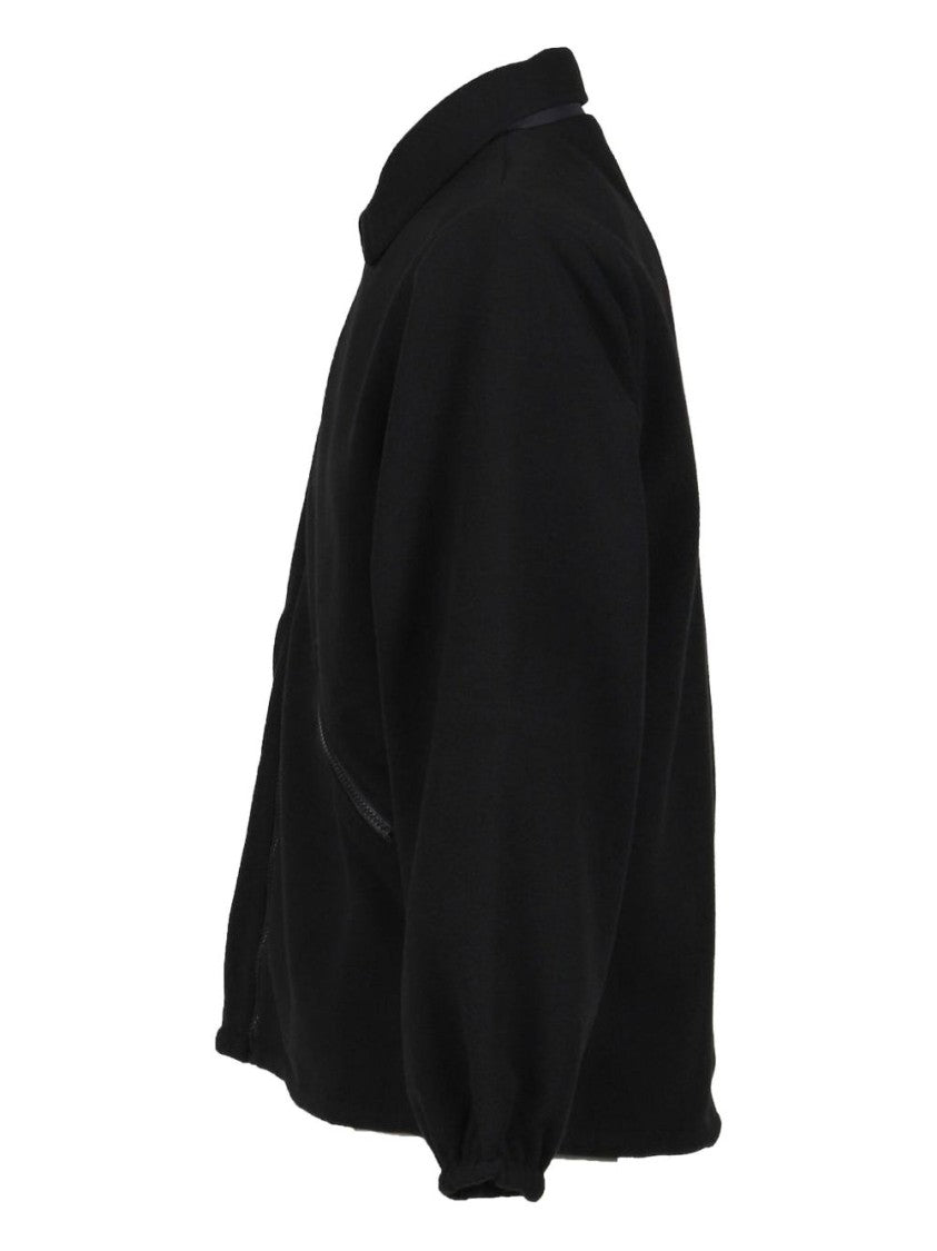 Gr10k Minimalistic Black Jacket With Zip Fastening And Turn-Down Collar
