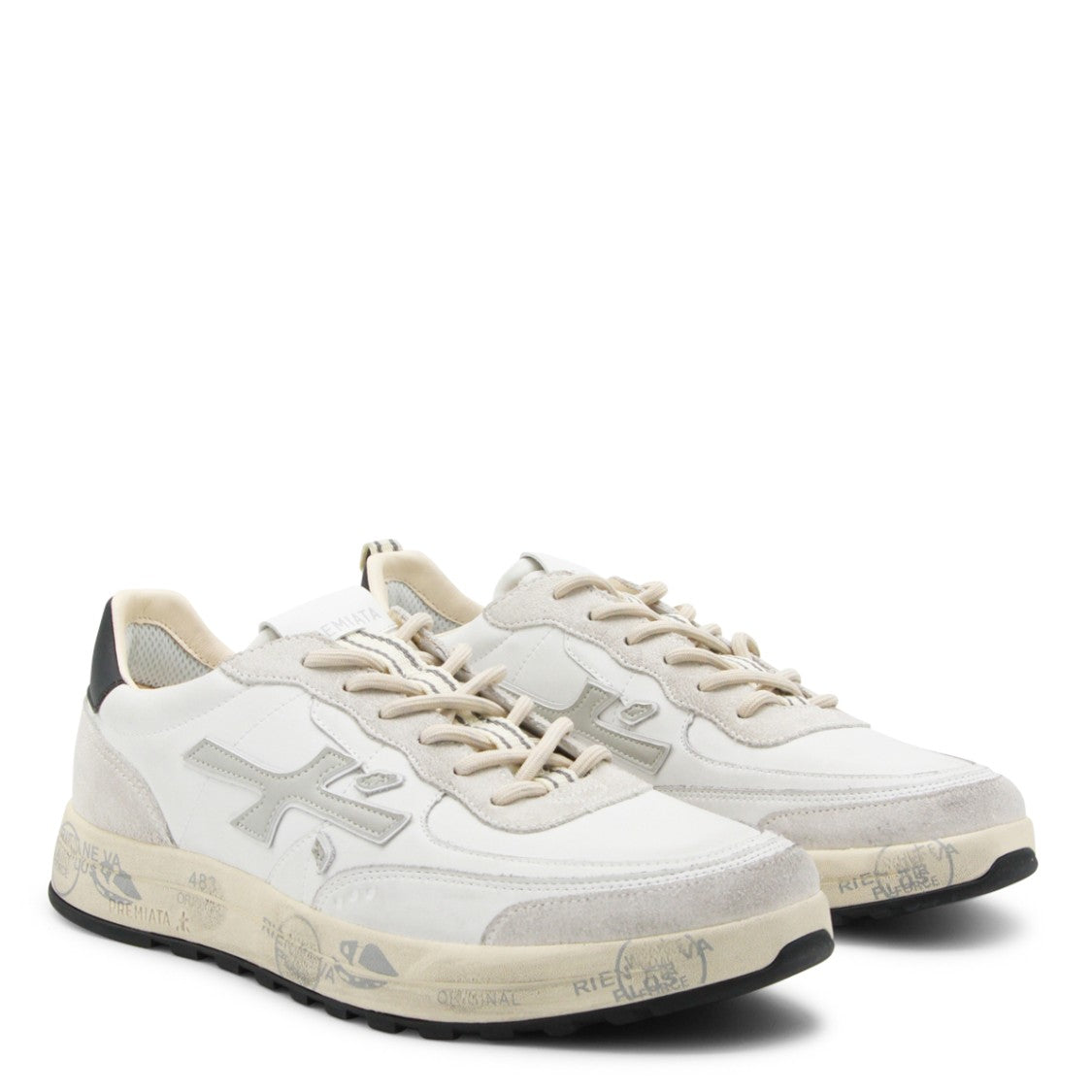 Premiata Premium White Sneakers With Distinctive Logo