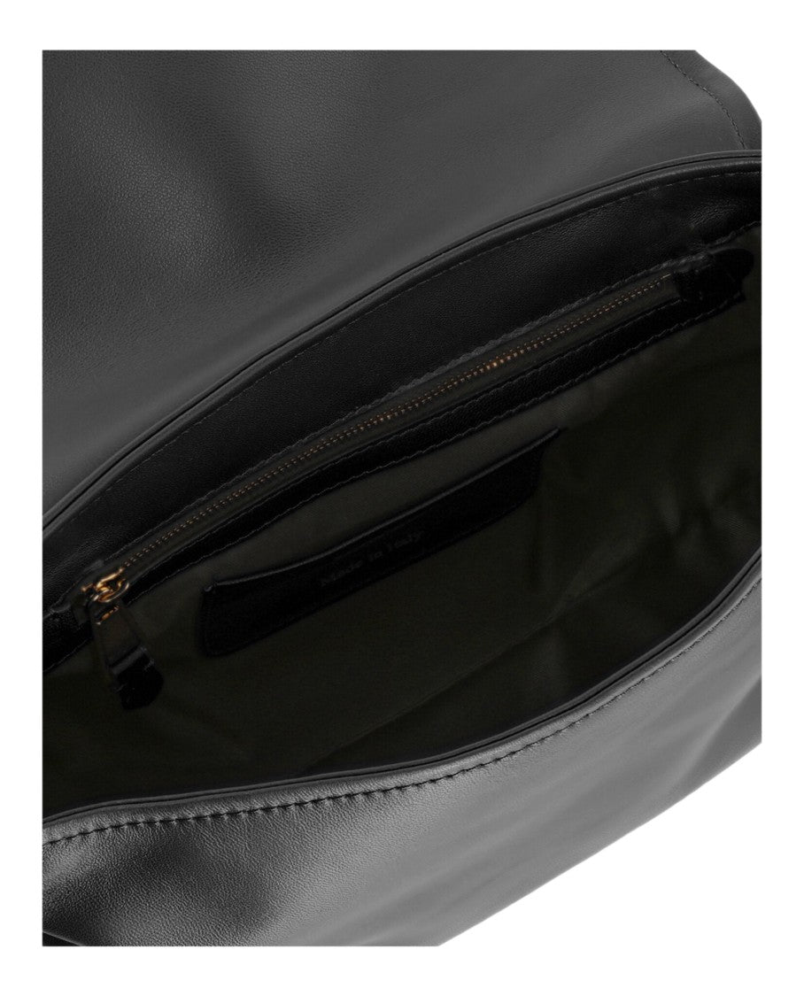 Moschino Heart Lock Leather Shoulder Bag