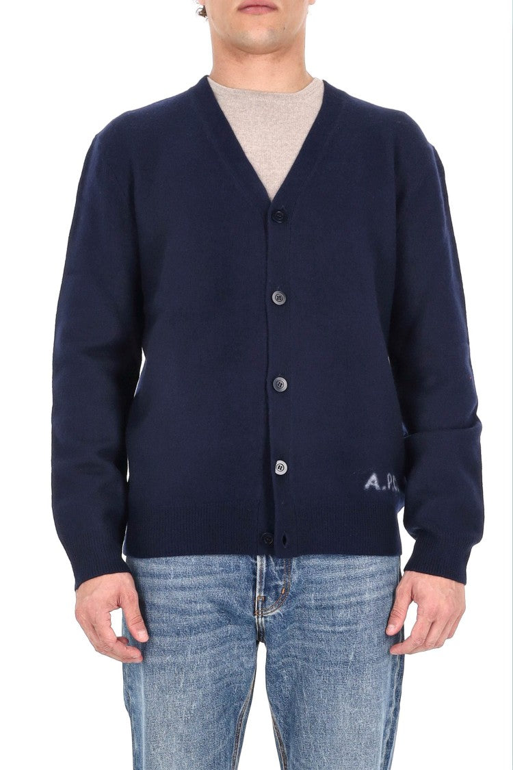 A.P.C. Pure Wool Logo Cardigan