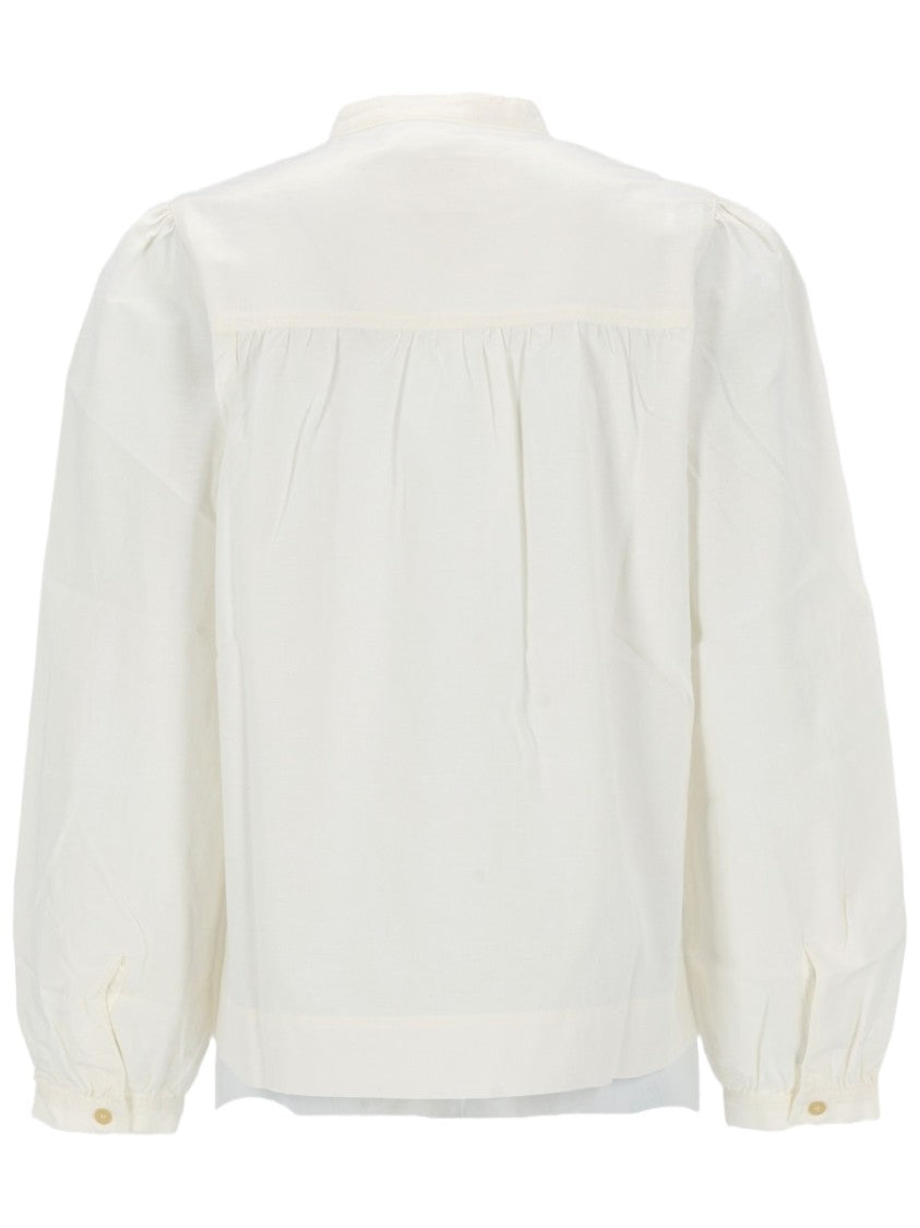 A.P.C. Neutrals Babydoll Puffed Sleeves Blouse