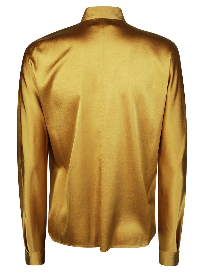 Forte Forte High-Neck Satin Silk Blouse