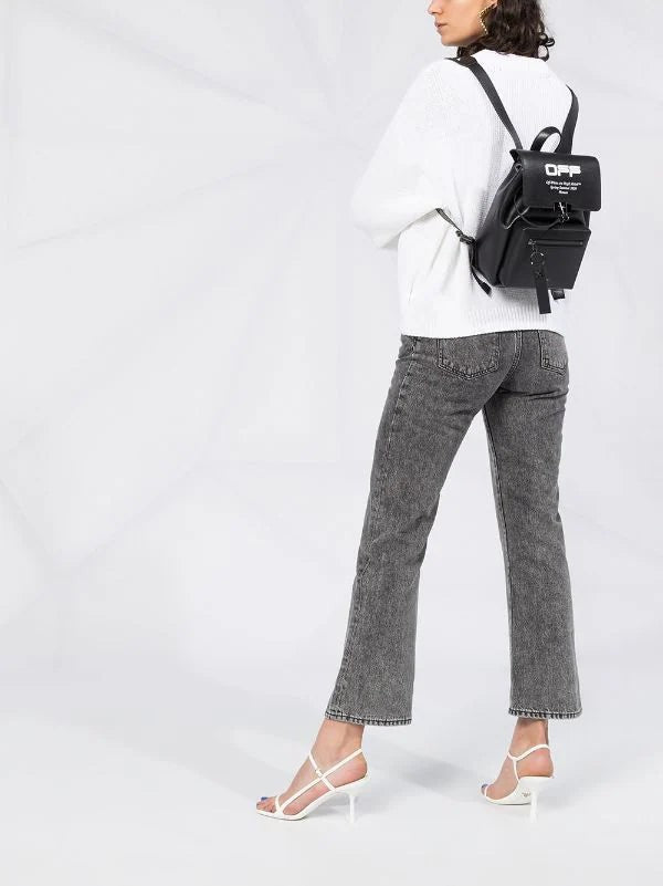 Off-White Cropped Leg Mid-Rise Denim Jeans