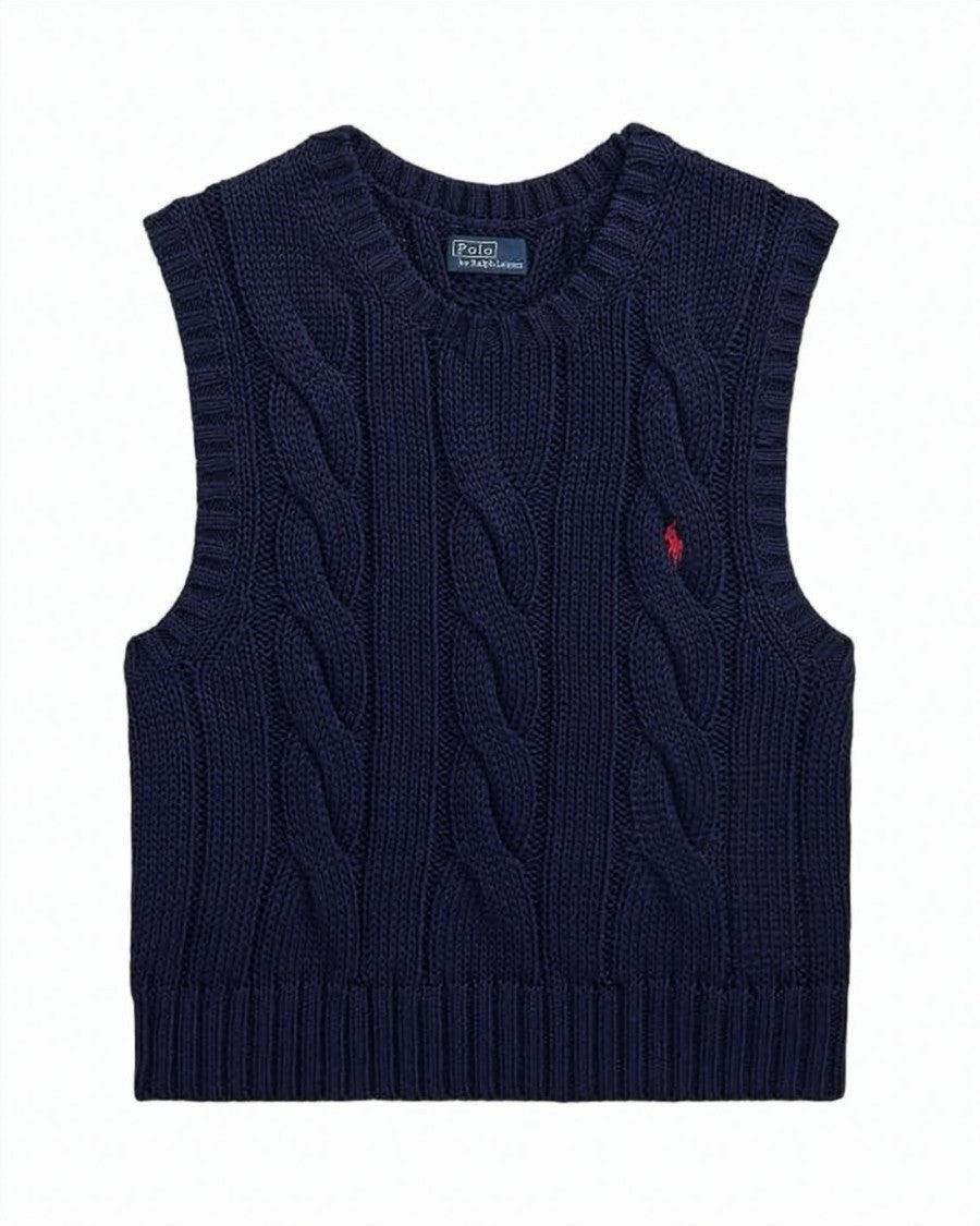 Polo Ralph Lauren Chunky Cable Knit Vest With Ribbed Details