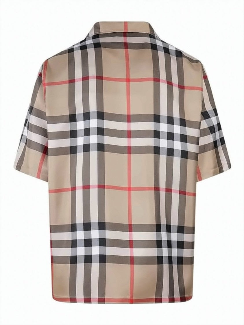Burberry Classic Check Silk Short-Sleeve Shirt