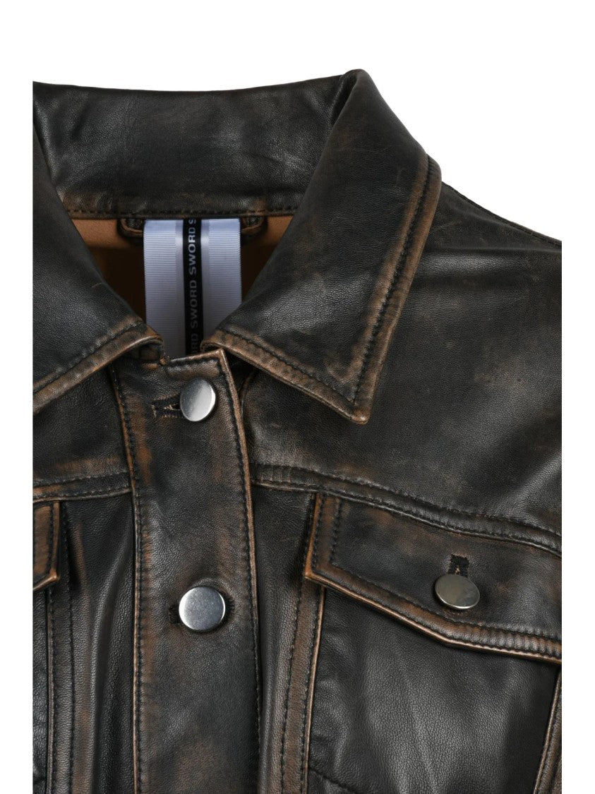 Sword 6.6.44 Oversized Leather Cape