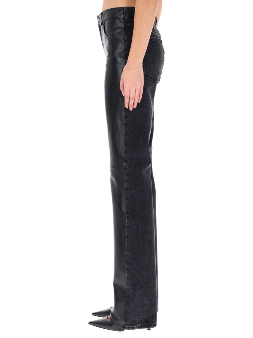 Haikure Star Black Denim & Leather Pants