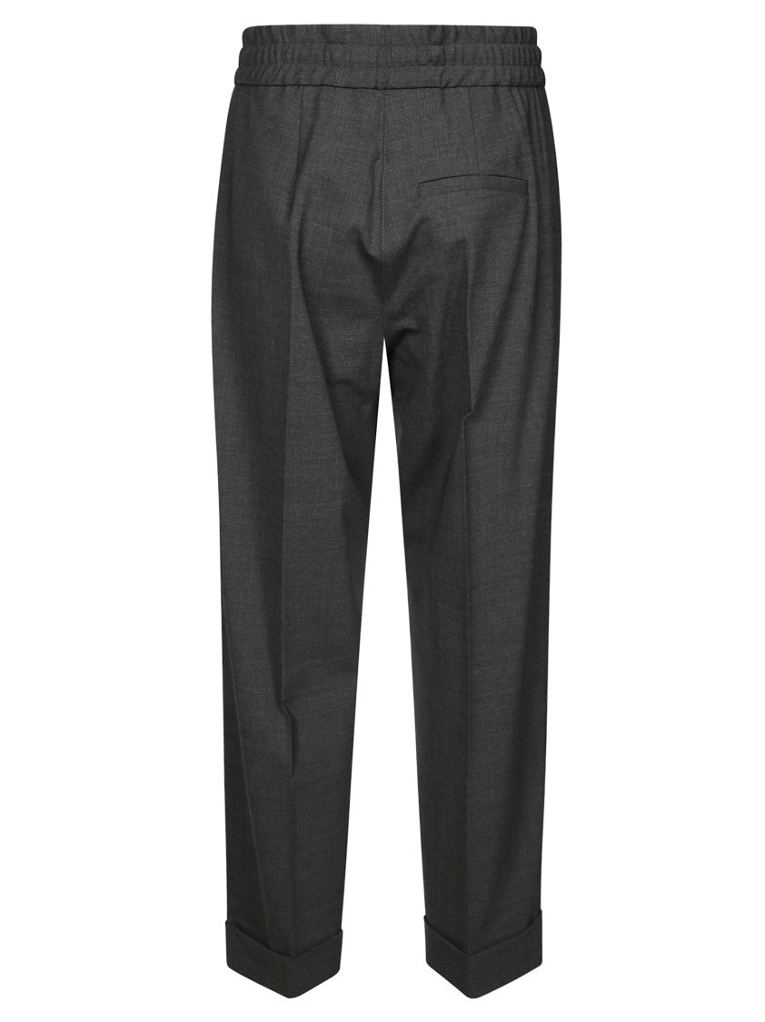 Parosh Relaxed Fit Drawstring Waistband Tailored Pants