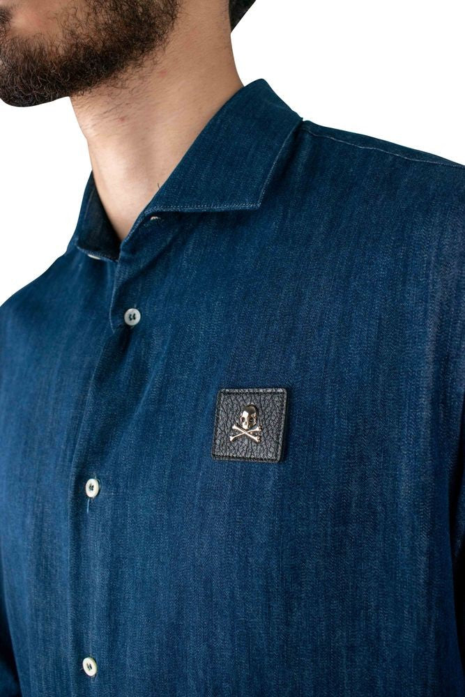 Philipp Plein Diamond Cut Ls Skull Shirt