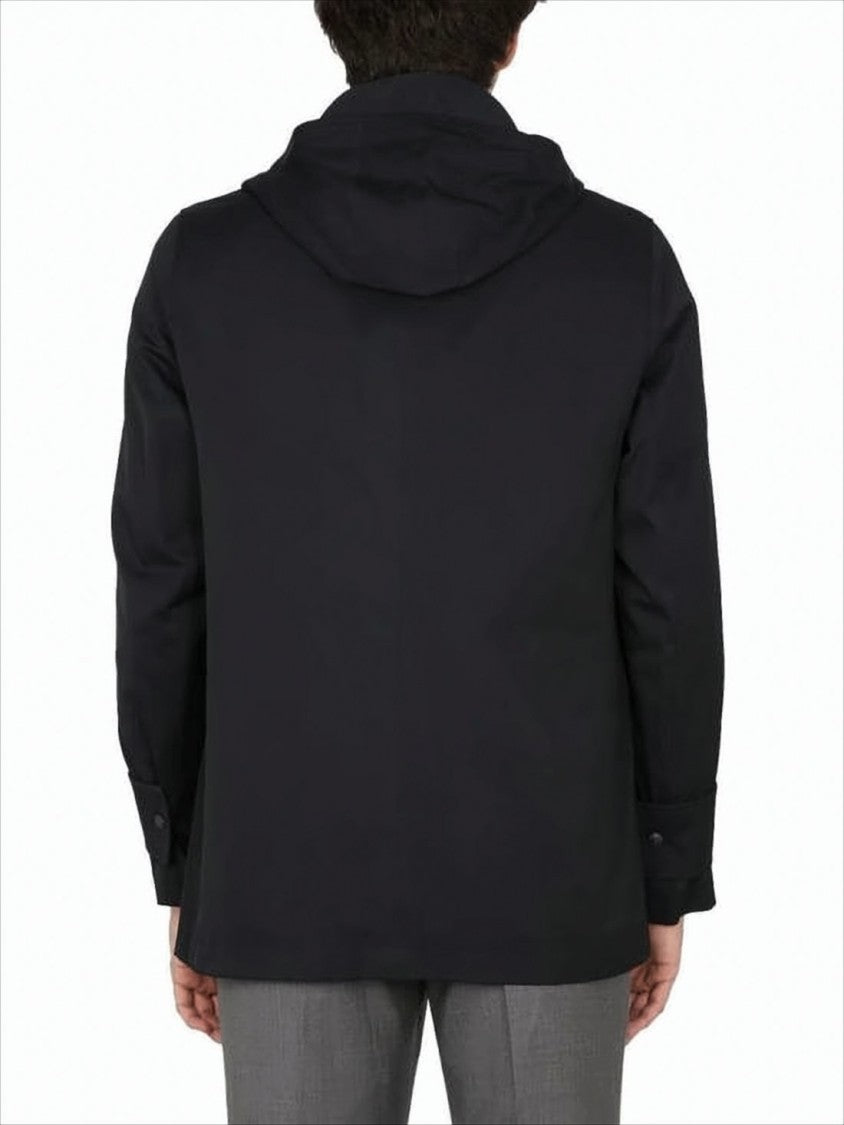 Thom Browne Classic Hooded Jacket With Front Button Closure And Tailored Finish