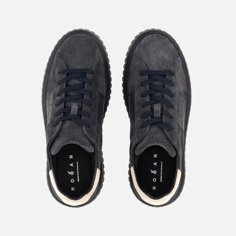 Hogan Textured Suede Chunky Rubber Sole Sneakers