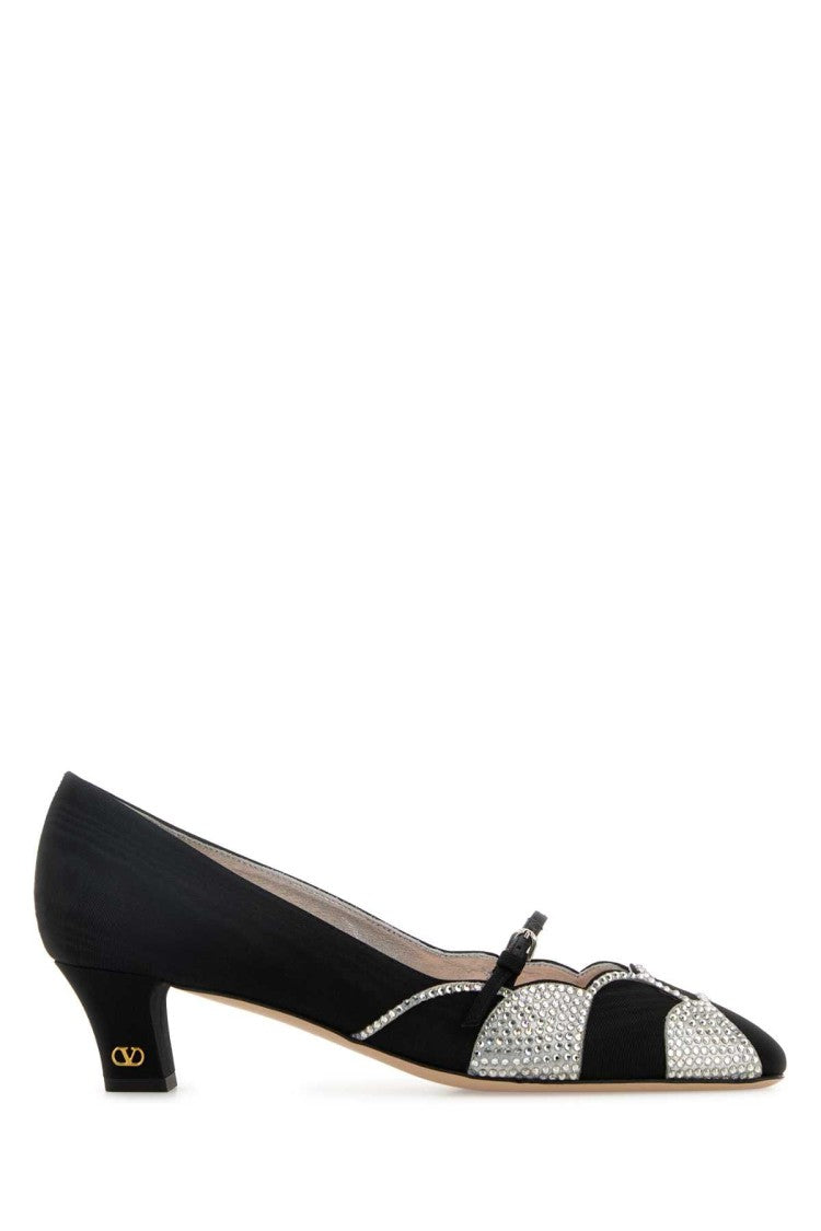 Valentino Garavani Black Fabric Bowow Pumps