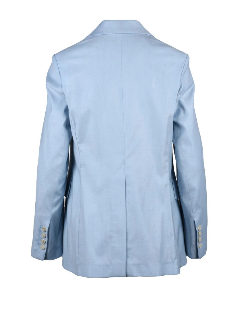 Eleventy Light Blue Double-Breasted Wool Viscose Jacket