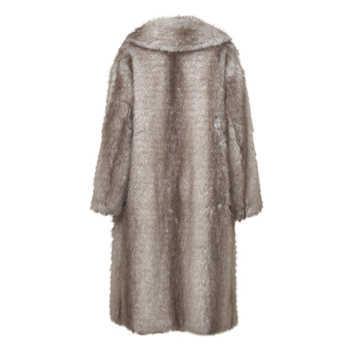 Sword Plush Wide Collar Long Faux Fur Coat