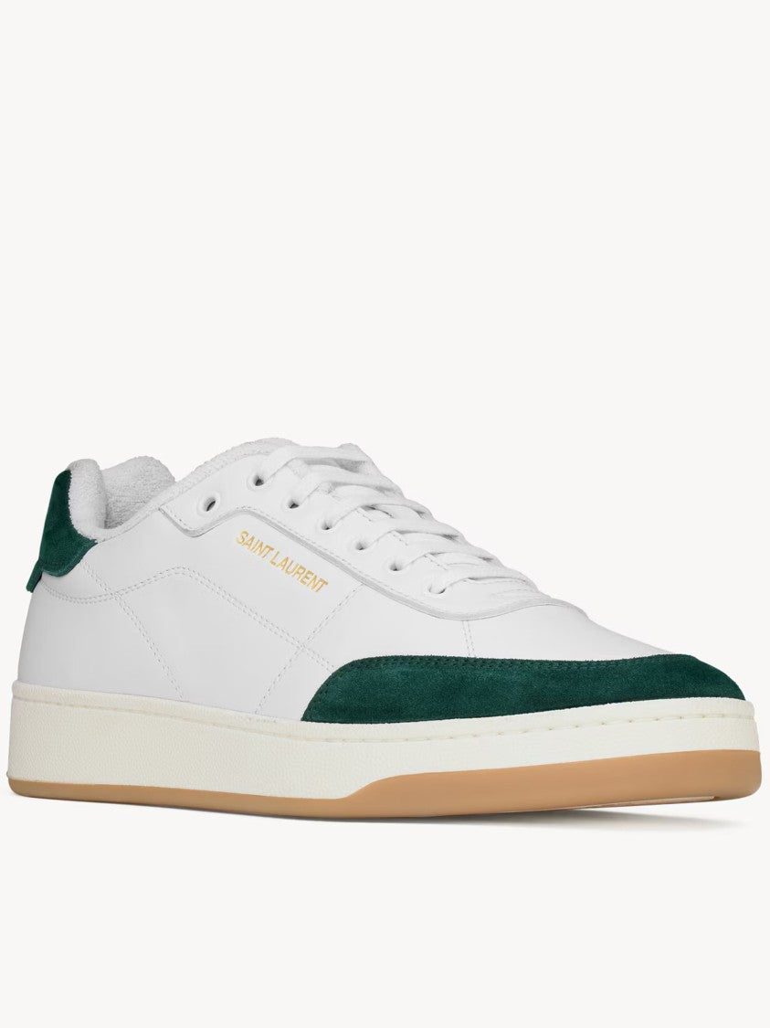 Saint Laurent White Sl/61 Dark Green Sneakers