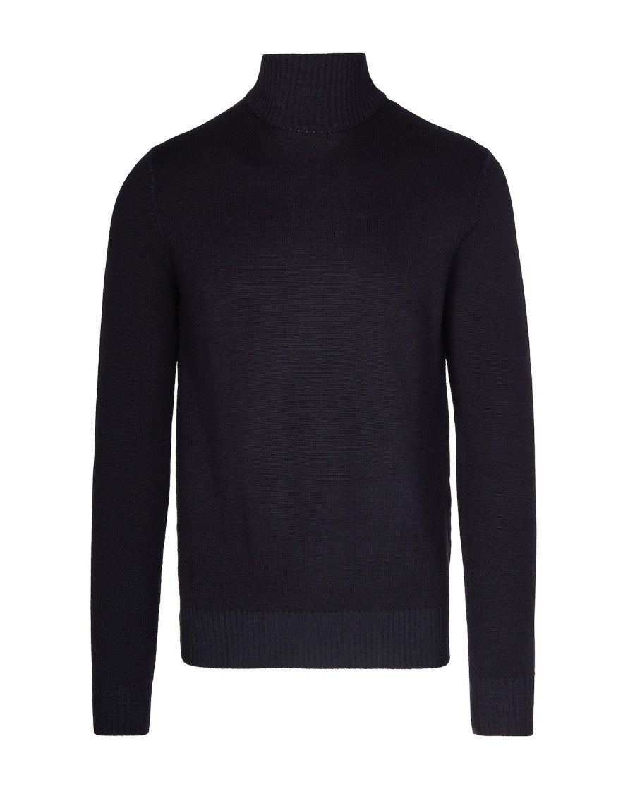 L.B.M. 1911 Turtleneck Sweater In 100% Virgin Wool With Ribbed Detailing