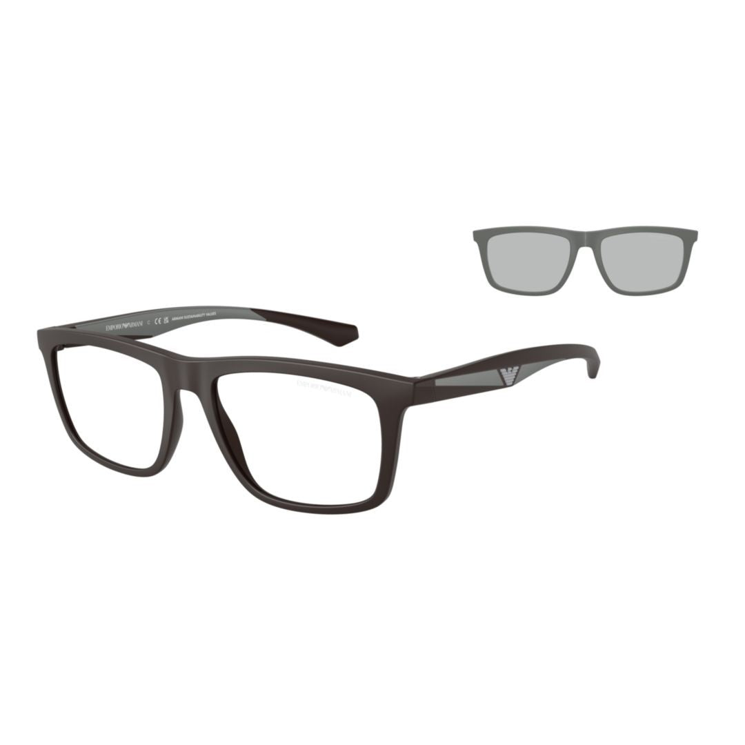 Emporio Armani 0Ea4235 Rectangular Clip-On Eyeglasses