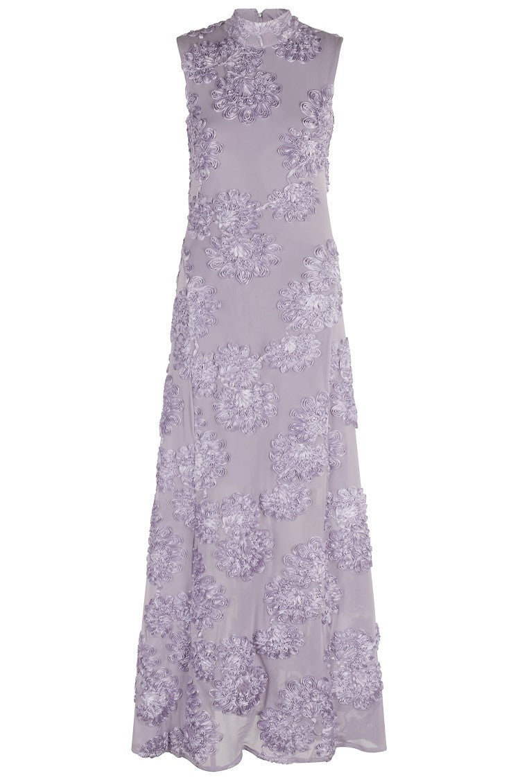 Rotate Flower Mesh Maxi Dress