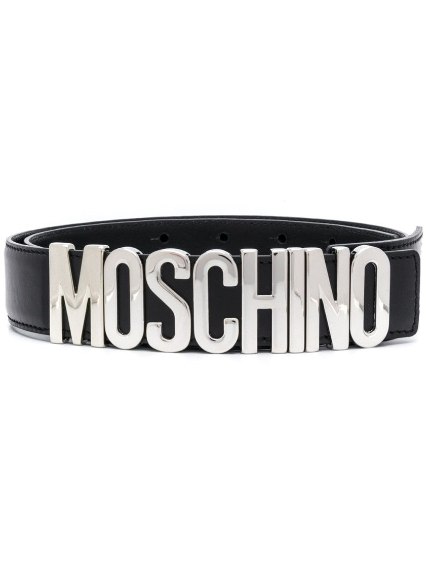 Moschino Black Leather Belt