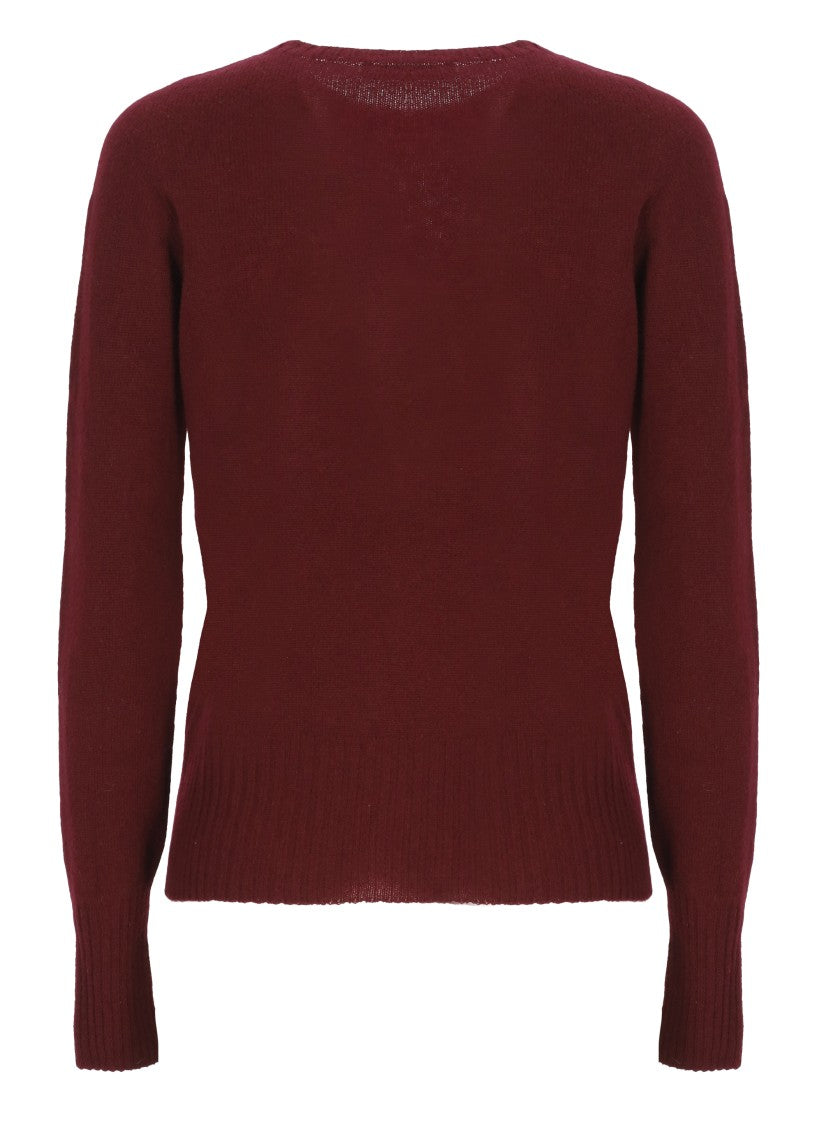 Oliver Lattughi Burgundy Cashmere Crew Neck Sweater