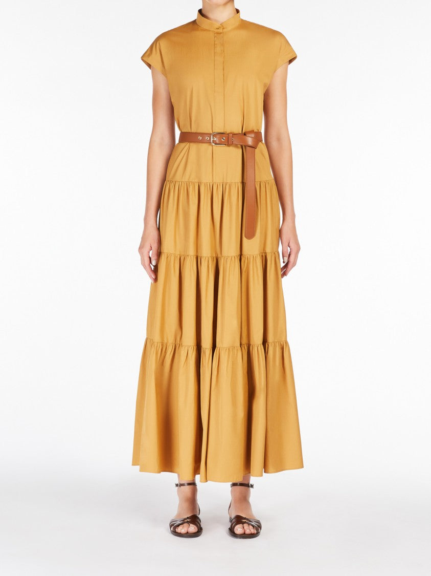 Max Mara Tiered Orange Sleeveless Dress