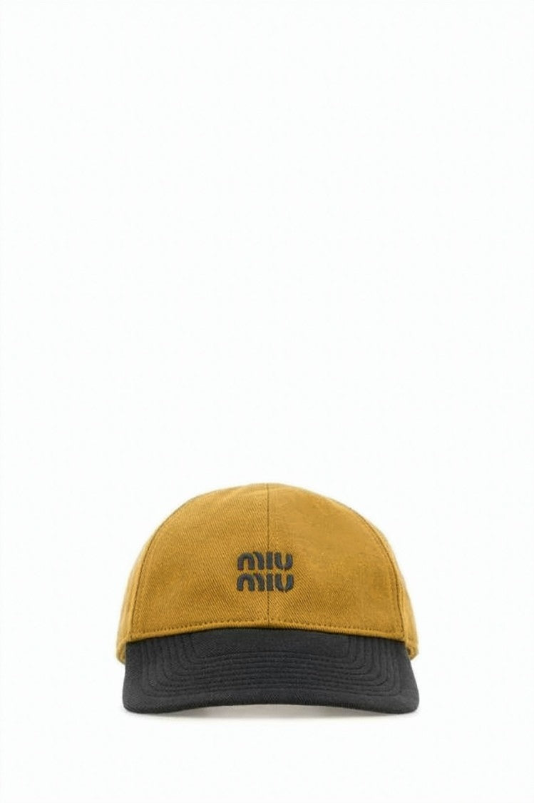 Miu Miu Structured Mustard Yellow Baseball Cap