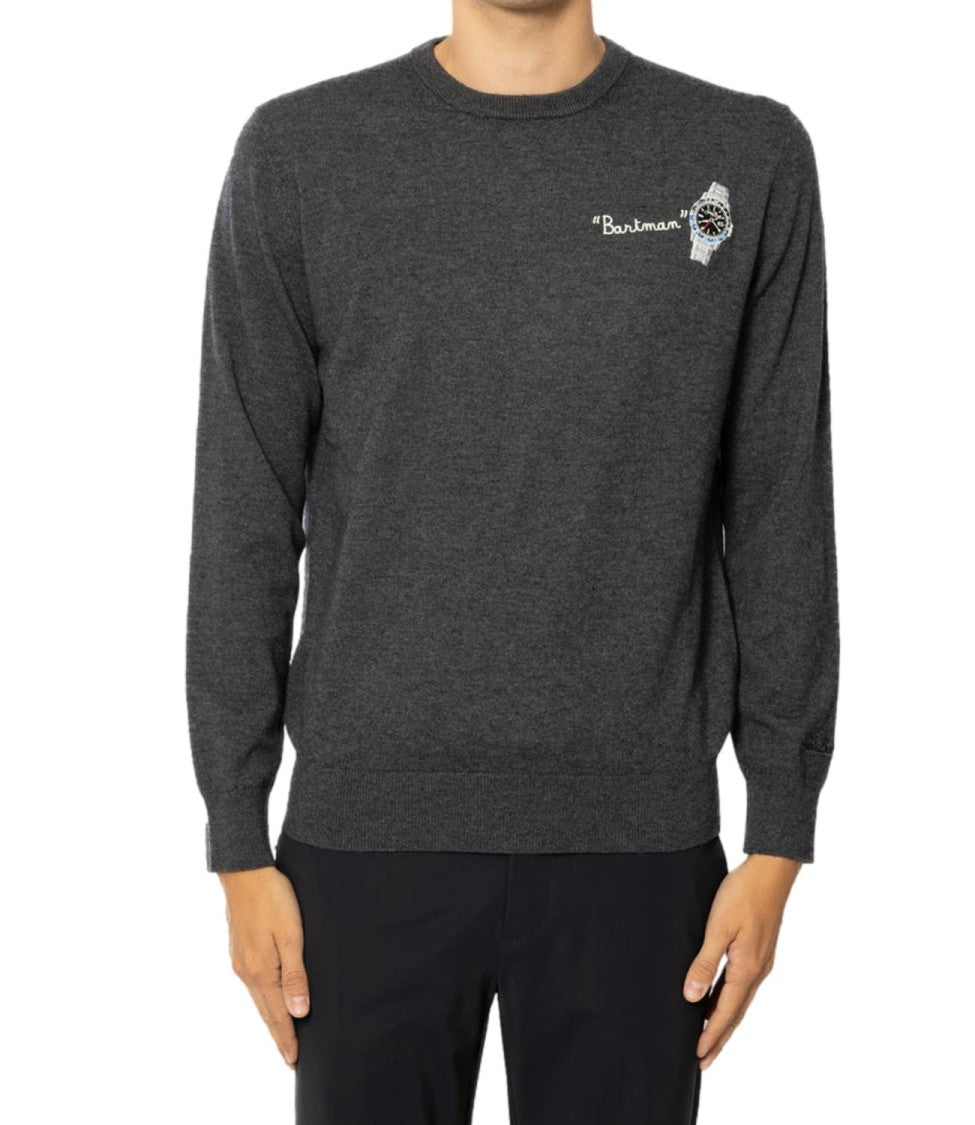 Mc2 Saint Barth Dark Grey Crewneck Sweater