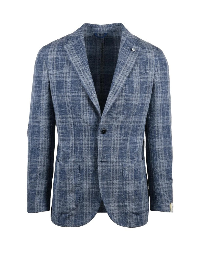 L.B.M. 1911 Light Blue Wool Cotton Polyamide Blazer Jacket