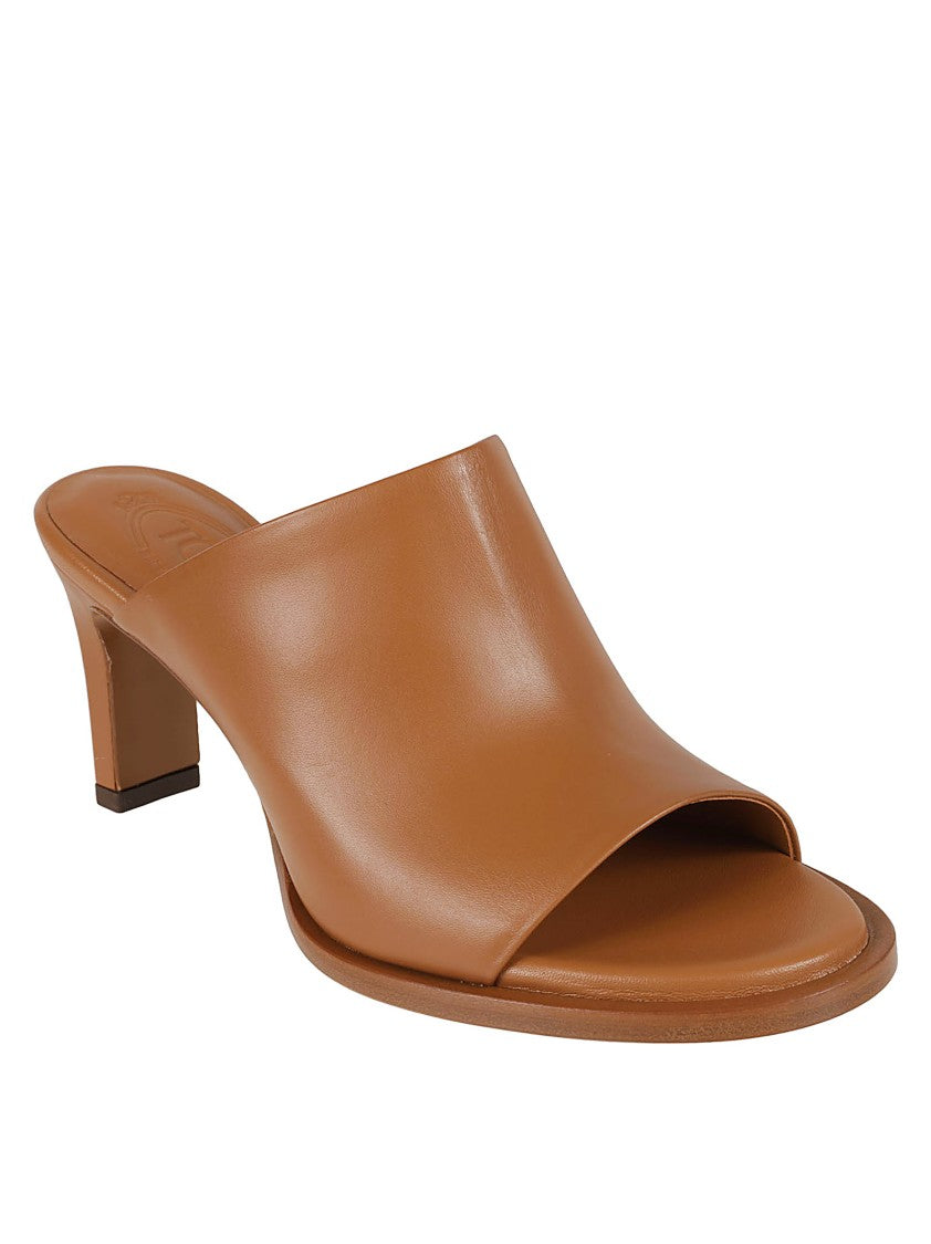 Tod's Open-Toe Calfskin Sabot With Wrapped Heel