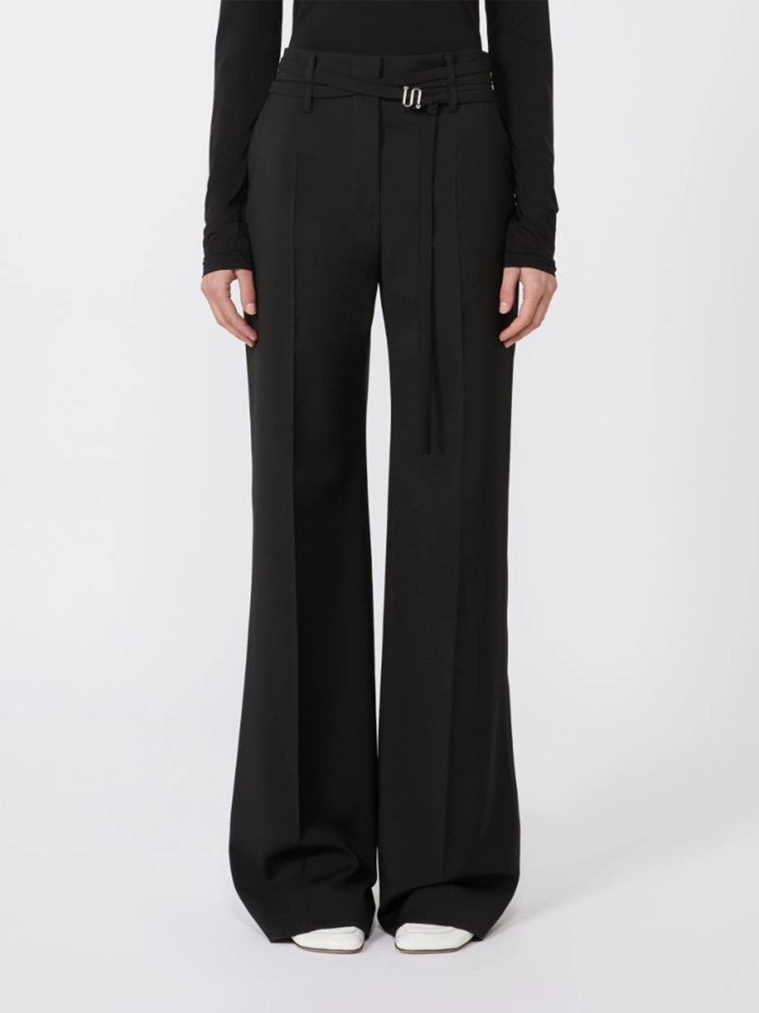Sportmax Black Cera High-Waisted Wide-Leg Pants