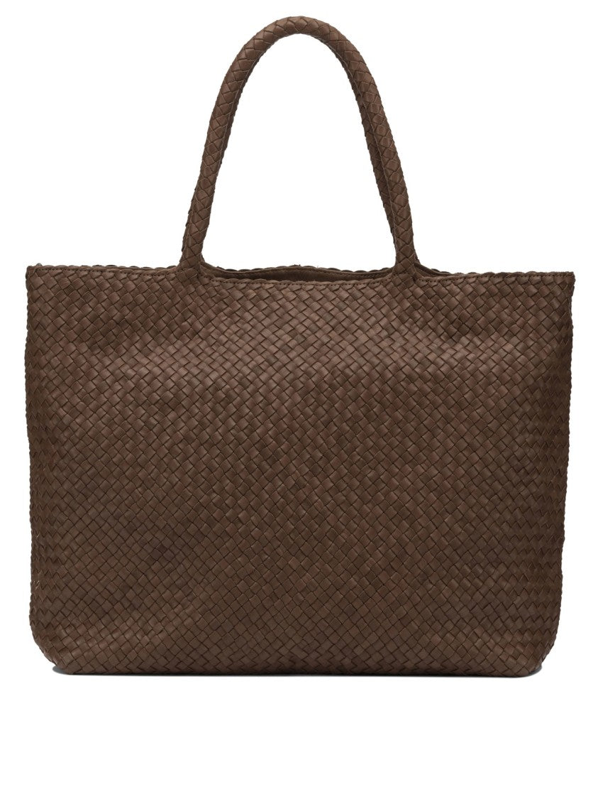 Officine Creative Spacious Woven Leather Shoulder Bag