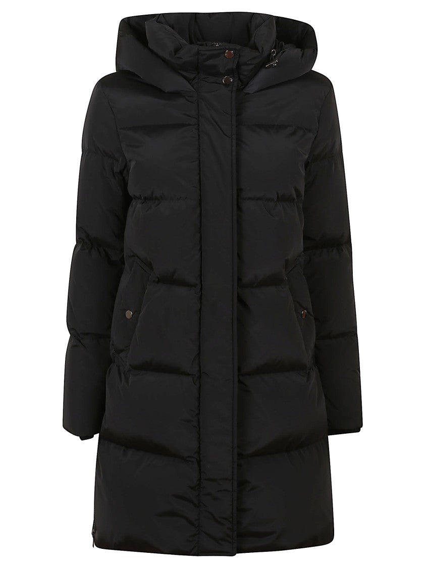 Woolrich Padded Hooded Mid-Length Jacket With Structured Silhouette