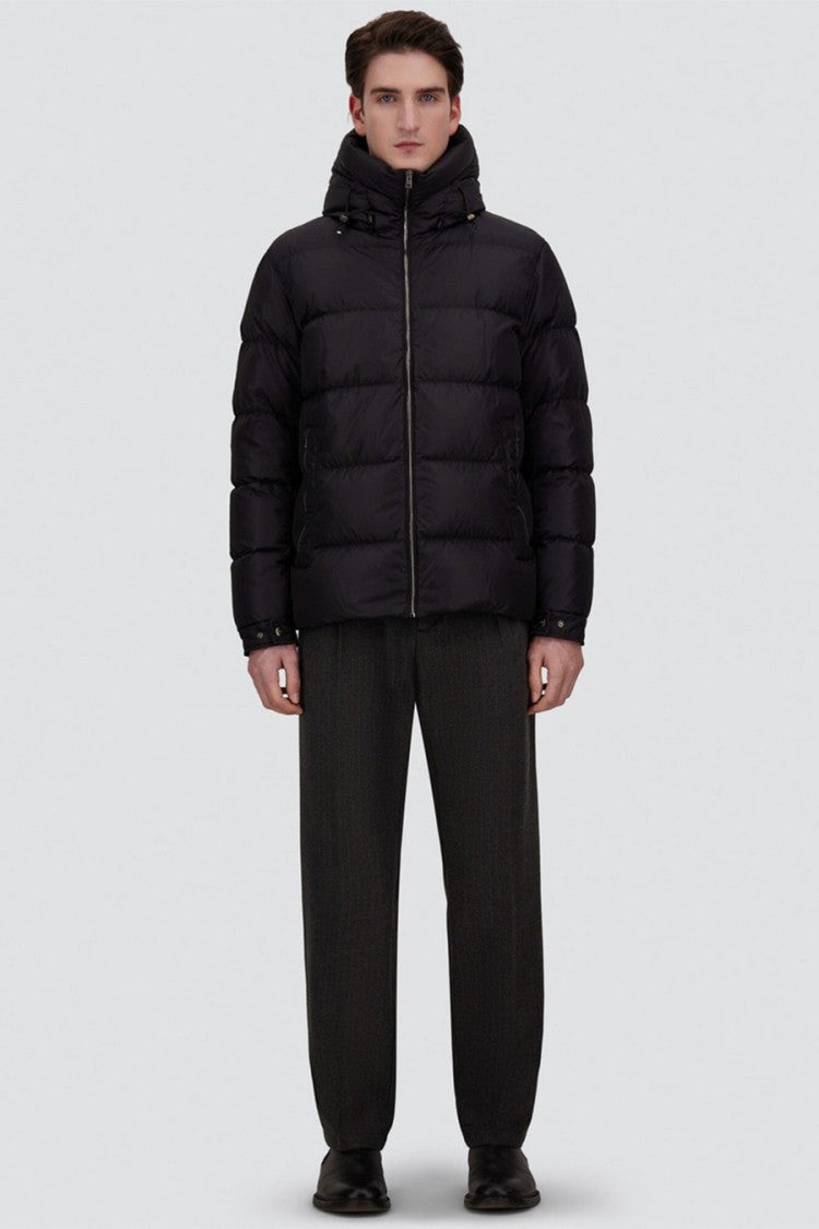 Herno Black Polyester Hooded Puffer Jacket