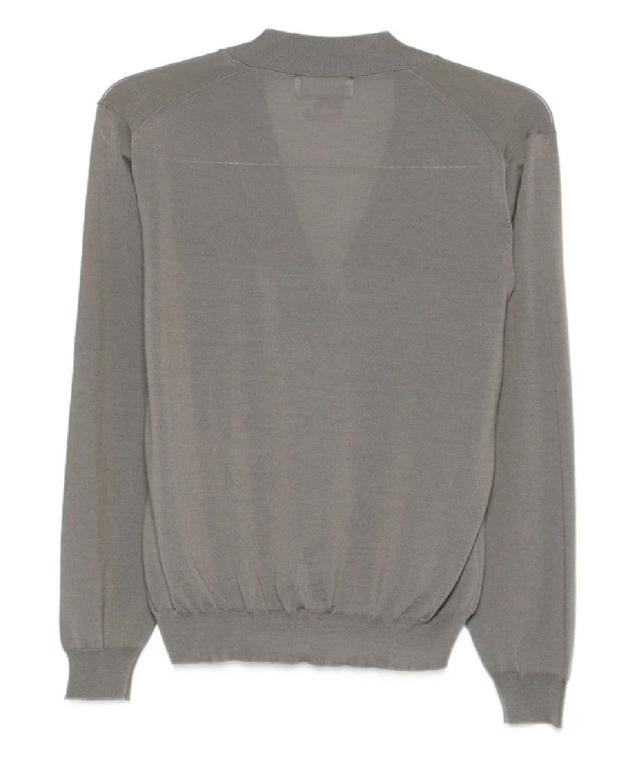 Lardini Lightweight Grey Knit Cardigan