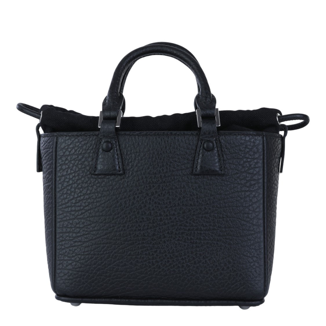 Maison Margiela Structured Handbag In Textured Black Leather