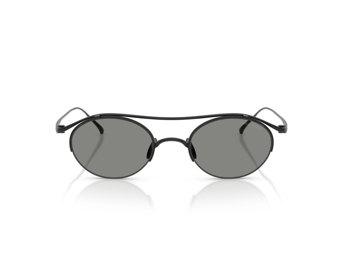 Giorgio Armani Black 0Ar6172t Titanium Double Bridge Round Sunglasses