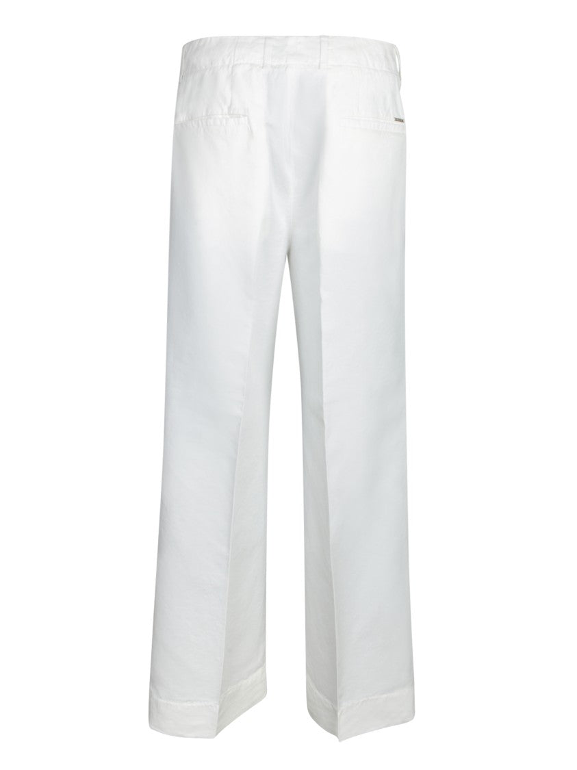 Incotex Tailored White Trousers With Structured Waistband