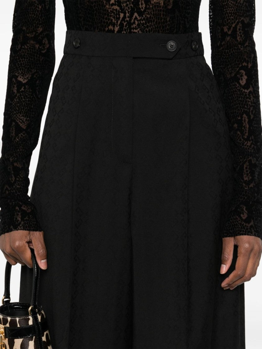 Givenchy Black Pleat Detail Tailored Jetted Trousers