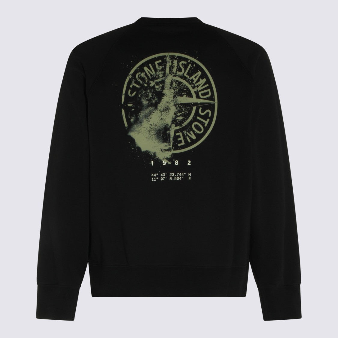 Stone Island Classic Crew Neck Sweatshirt With Distressed Logo Graphics
