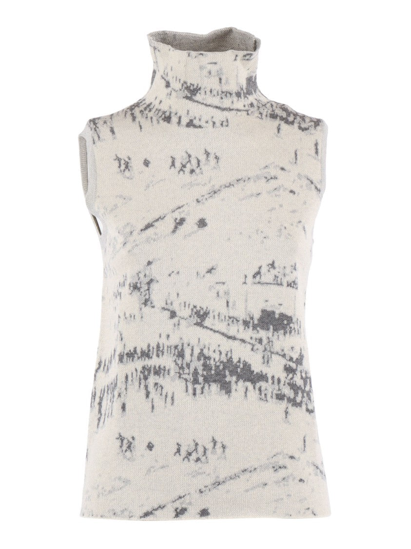 Ballantyne Turtleneck Slipover Sweater In Soft Wool-Cotton Blend