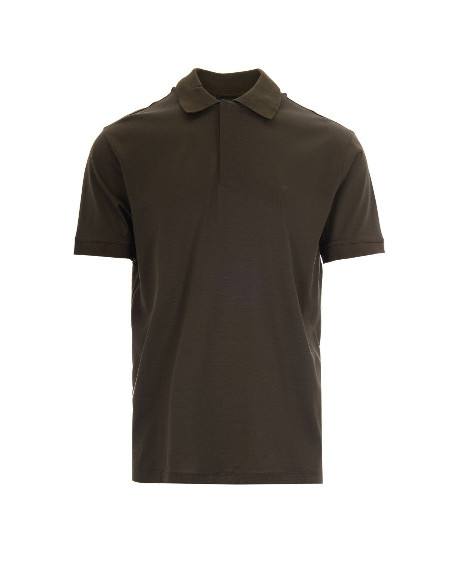 Emporio Armani Travel Essential Polo Shirt In Forest Night