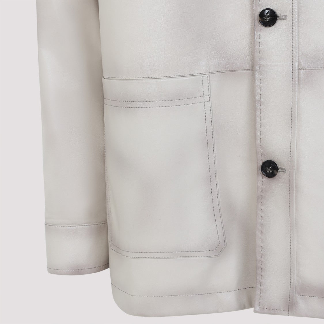 Kiton Lamb Leather Jacket