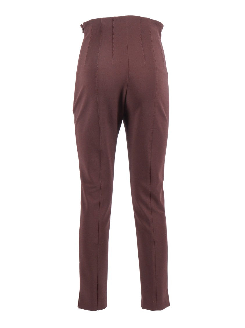 Elisabetta Franchi High Waist V Notch Straight-Leg Pants
